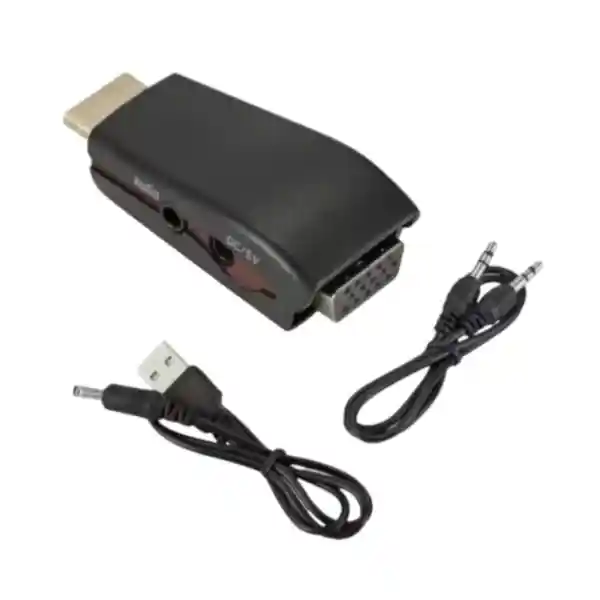 Adaptador Conversor HDMI A VGA Con Chip Activo Audio Y Alimentación USB