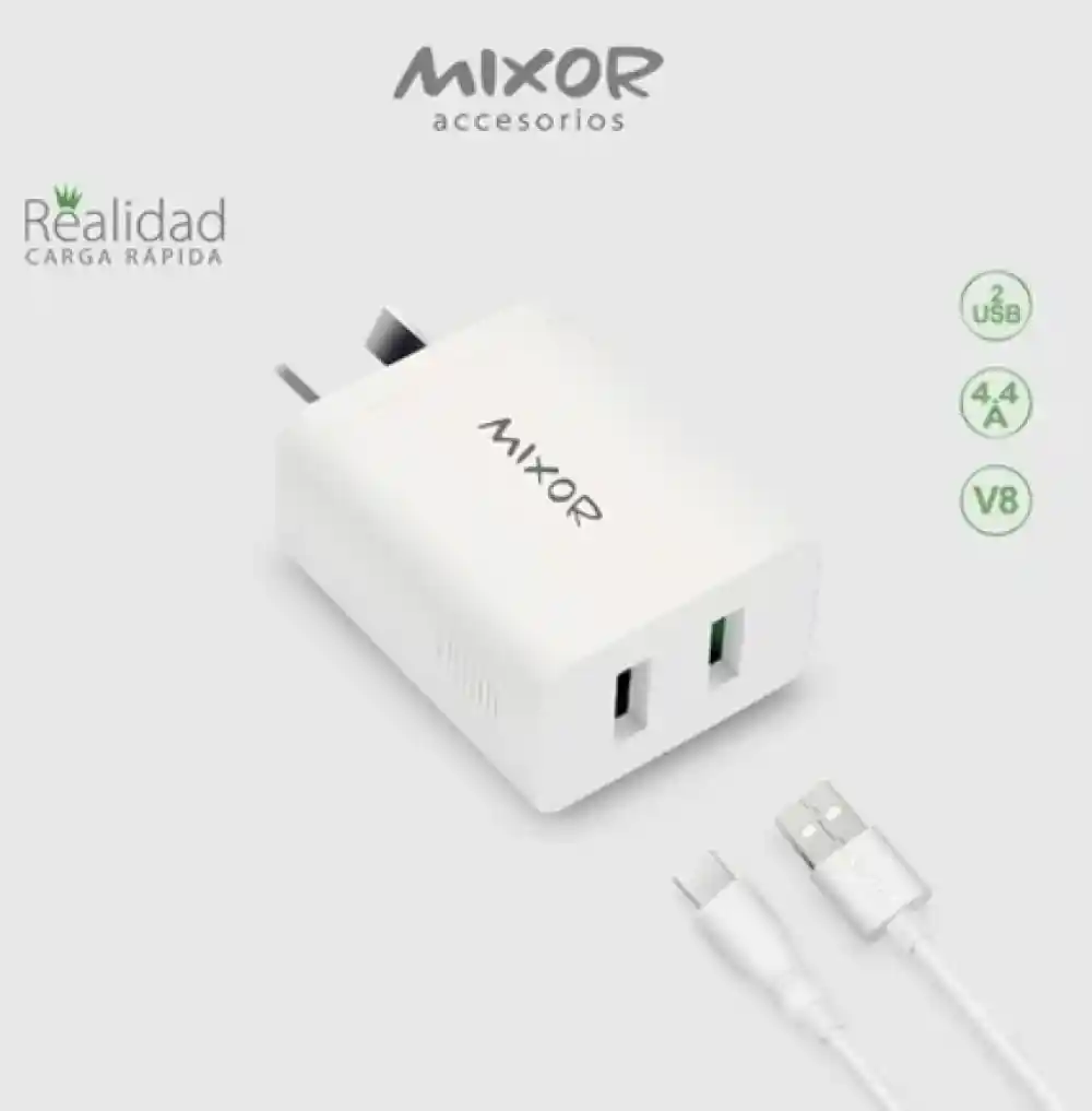 Cargador De Pared Celular Doble USB 6.4A Con Cable Micro-USB V8 Cargador De Pared Celular Doble USB 6.4A Con Cable Micro-USB V8
