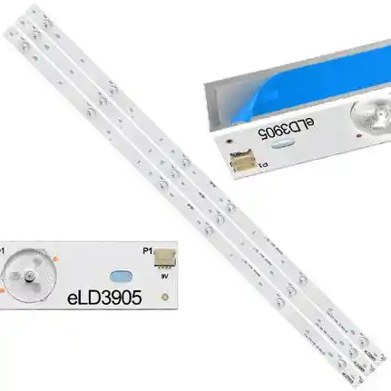 Kit 3 Tiras LED Backlight TV eLD3905 - 740mm 3V Kit 3 Tiras LED Backlight TV eLD3905 - 740mm 3V