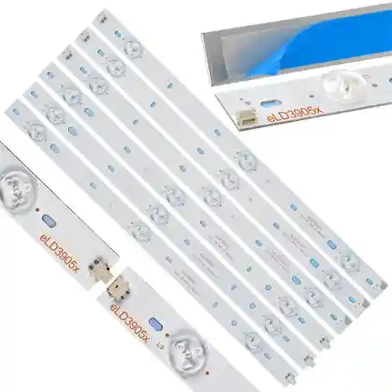 Kit 6 Tiras LED Backlight TV eLD3905X - 370mm 6V Kit 6 Tiras LED Backlight TV eLD3905X - 370mm 6V