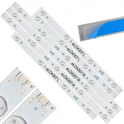 Kit 6 Tiras LED Backlight TV eLD4307 - 332mm/428mm 3V Kit 6 Tiras LED Backlight TV eLD4307 - 332mm/428mm 3V