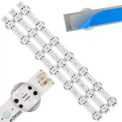 Kit 3 Tiras LED Backlight TV eLD4320 - 424mm 6V Kit 3 Tiras LED Backlight TV eLD4320 - 424mm 6V