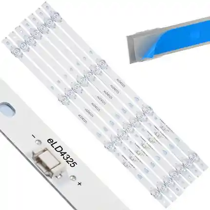 Kit 7 Tiras LED Backlight TV eLD4325 - 393mm 3V Kit 7 Tiras LED Backlight TV eLD4325 - 393mm 3V
