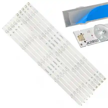 Kit 10 Tiras LED Backlight TV eLD5033 - 490mm 3V Kit 10 Tiras LED Backlight TV eLD5033 - 490mm 3V
