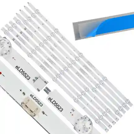 Kit 8 Tiras LED Backlight TV eLD5523 - 513mm 3V Kit 8 Tiras LED Backlight TV eLD5523 - 513mm 3V