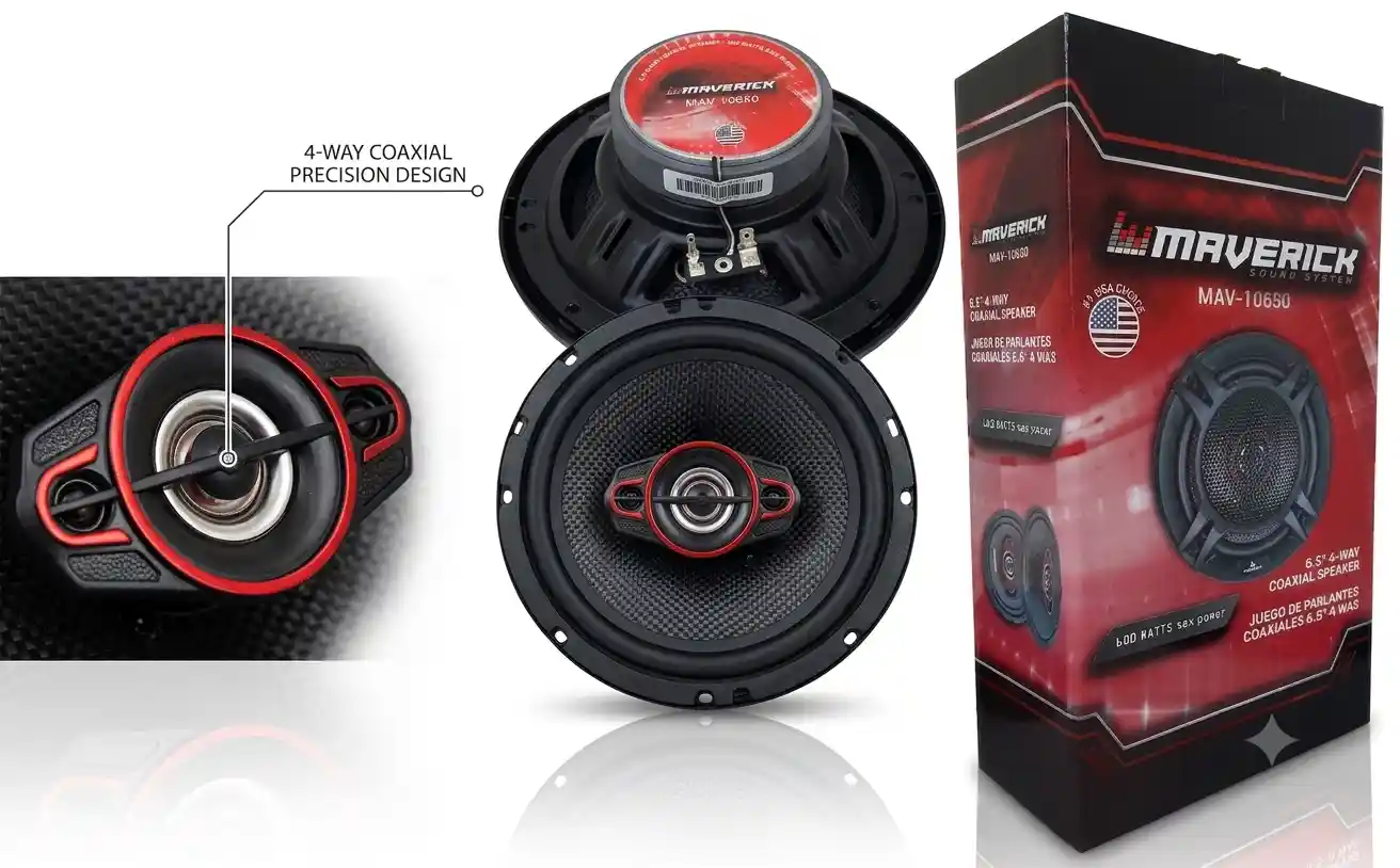 Parlantes Auto Maverick 6,5 Pulgadas 60w Triaxial MV10650