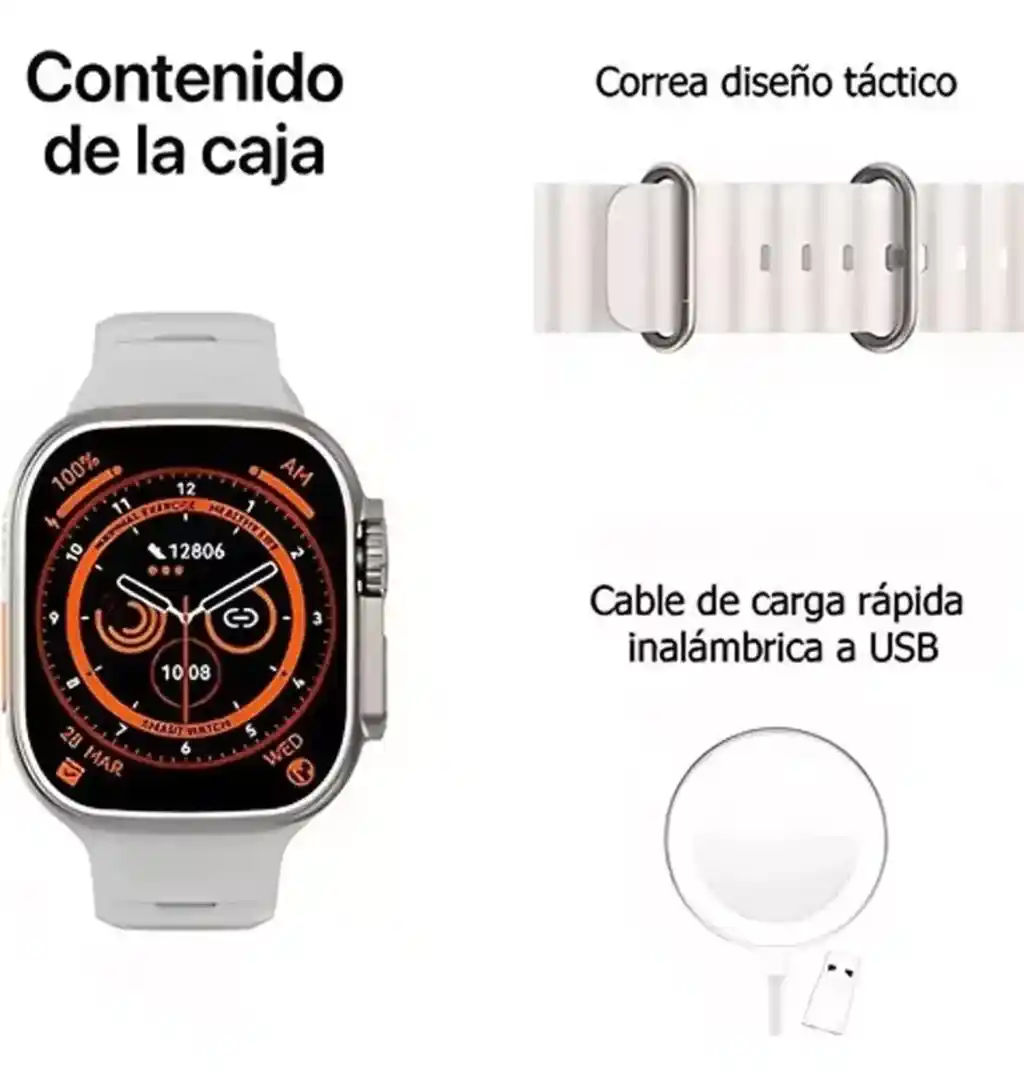 Smartwatch T20 Ultra 2 Reloj Inteligente + 4 Mallas Intercambiables