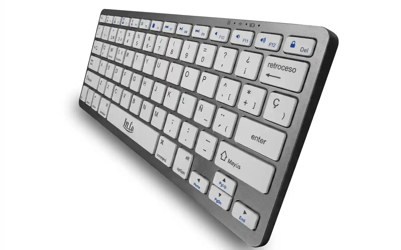 Teclado Inalámbrico Bluetooth Slim Recargable USB-C RDK-902 Español